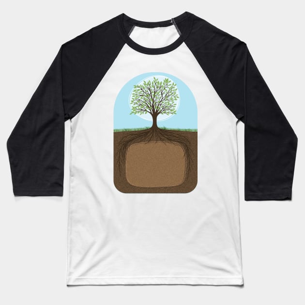 Tree Roots Baseball T-Shirt by SWON Design